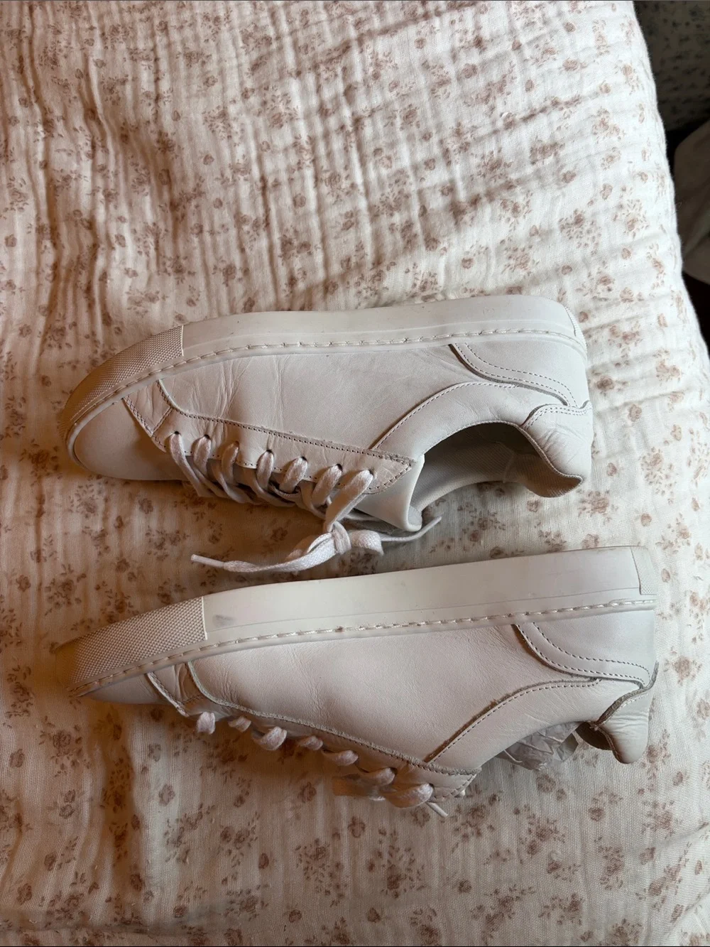Avellini Women's White Leather Athletic Sneakers